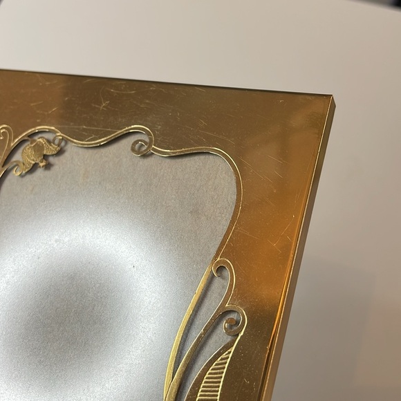 Vintage Cottage Core Whimsical CARR Solid Brass Floral Picture Frame - Picture 4 of 9